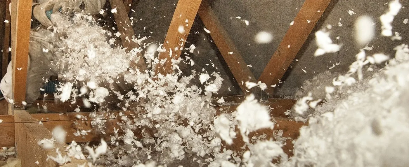 Finished spray foam insulation work detail